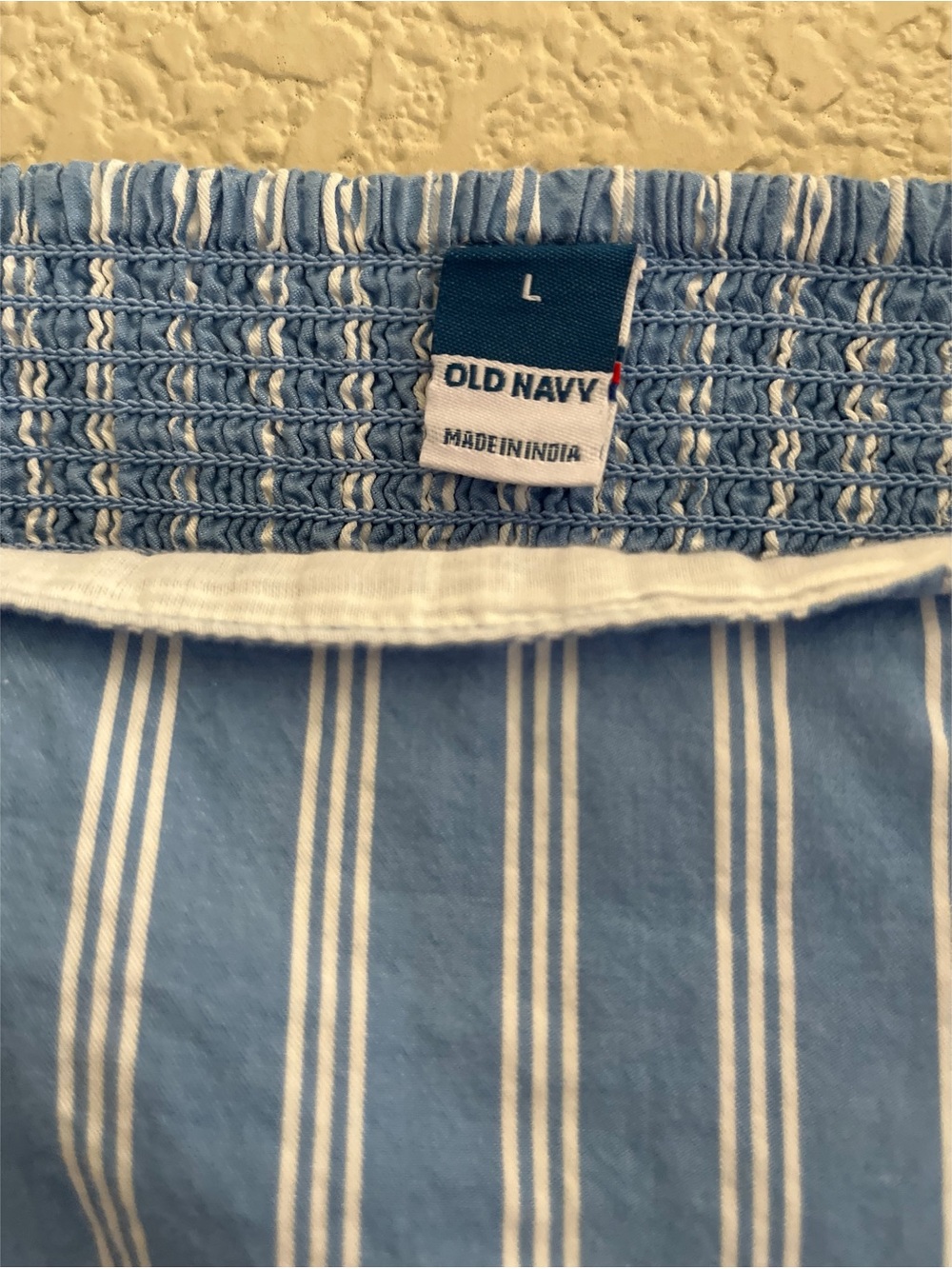 Old Navy Fit & Flare Puff Sleeve Striped Poplin Midi Dress Women’s Size Large - Picture 6 of 7